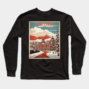 Victoria Canada Vintage Poster Tourism Long Sleeve T-Shirt